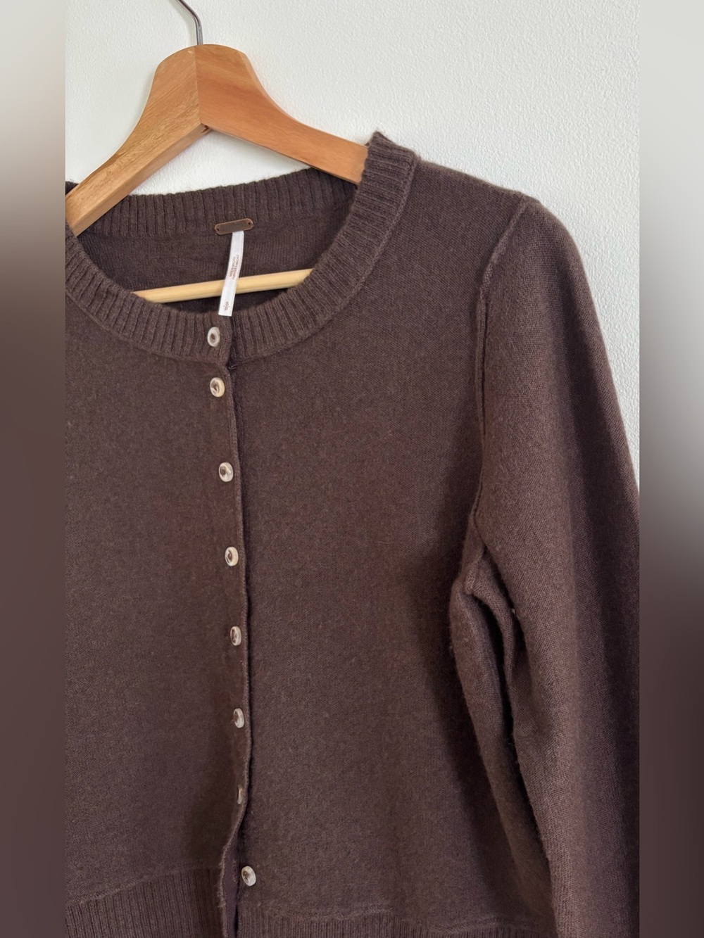 Free People Nocturnal Cashmere Wool Blend Cardigan Sweater size Small brown - Picture 4 of 9